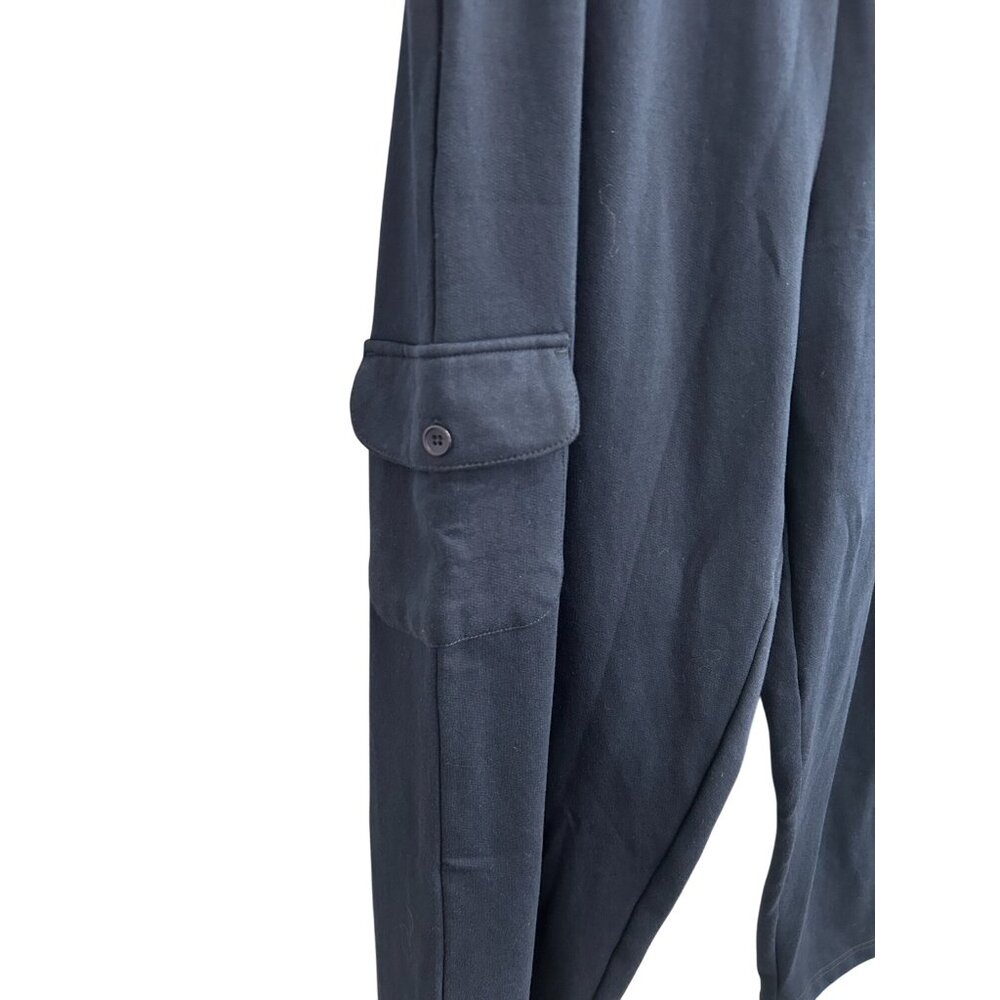 Woman Within Navy Blue Cargo Capri Stretch Fit Pants SZ 1X - Picture 4 of 9